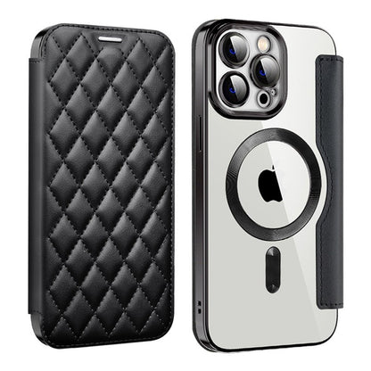 Full protection diamond flip leather transparent electroplating magnetic protective case (for iPhone 16-11 series)